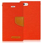 Goospery Canvas Wallet for Apple iPhone 6S Case (2015) iPhone 6 Case (2014) Denim Stand Flip Cover (Orange) IP6-CAN-ORG