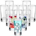 Bokon 12 Pcs Beer Glasses, Small Juice Glasses Cups Iced Tea Glasses Heavy Base Glassware Clear Glass Bulk Tumblers for Drinking Water Beer Milk Orange Juice Kids Breakfast (8 oz)