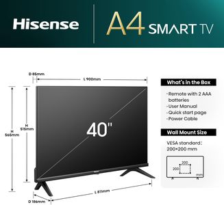 Hisense 40" Smart TV – Full HD LED, Built-In Apps