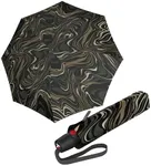 Knirps T.200 Duomatic Compact Rain Umbrella in Tiger Oak – Wind Tunnel Tested to 93 mph, Aluminum Steel Fiberglass Frame, 38in Canopy, OEKO-TEX, High-Performance Automatic Travel Umbrellas