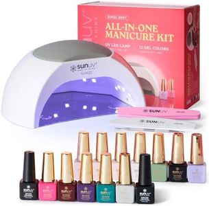 SUNUV Gel Nail Polish Kit with UV Light, 12 Colors, 18 Pcs HEMA & TPO Free