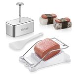 Shoxil Spam Musubi Mold Kit - Stainless Steel Onigiri Maker with Spam Slicer - Perfect for Hawaiian Grip Sushi