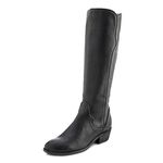 Frye Carson Piping Tall Boots for Women Made from Antiqued Pull-Up Leather with Western-Style Piping, Inside Zipper Closure, and Low Heel 15" Shaft Height, Black Extended-40090, 4 UK