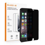 GLASS-M Privacy Screen Protector Compatible with iPhone 6, 6s, 7, 8, 180 Degree Anti-Spy, [Not Full Cover] Case Friendly Tempered Glass Screen Protector, Anti-Peep Glass Film