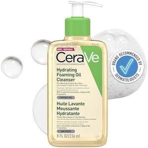 CeraVe Hydrating Foaming Oil Cleanser With 3 Essential Ceramides, Triglyceride, & Squalane, Oil-to-Foam Formula For Normal to Very Dry Skin, Face & Body Cleanser, Dermatologist Developed, 236ml