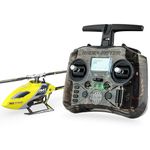 OMPHOBBY M1 EVO RTF Helicopter, Dual Brushless Motors 6CH Direct-Drive Mini RC Helicopters for Adults, 3D Flight Heli with Pocket Remote Control, OMP M1 Upgraded Version Ready to Fly Yellow