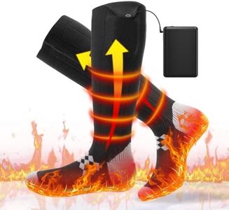 ikuchelife 2024 Beheizbare Socken,Eingebaute 2 X 9000mAh/5V Batterien, Beheizte Socken, Waschbare Beheizte Socken，Maximal 16,5H Heizen, Heizsocken Damen, Mit 2 Heizdrähte, 3 Temperaturen，Größe 36-49