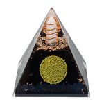 MrMrKura Orgone Pyramid丨Black Tourmaline Organite Orgone Pyramids for Success Money Wealth丨Orgone Energy Pyramid丨Healing Crystal Pyramid丨Meditation Yoga (Black Tourmaline Orgone Pyramid)