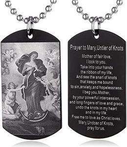 FAYERXL Holy Figure Prayer to Mary Untier of Knots Necklace,Saint Prayer Rosary Pope Francis Personalized Gift,Catholic Religious virgin Mary Dog Tag Pendant (Prayer to Mary,Untier of Knots)