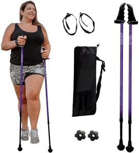 York Nordic Big and Tall Motivator Walking Poles for Balance and Rehab - 2 Pieces - Strong Push Button Locks, Detachable Rubber Feet, Travel Bag - for Heights 4' up to 7' feet and Weights up to 500lbs