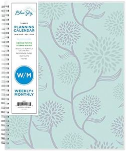 Blue Sky 2023 Weekly and Monthly Planner, January - December, 8.5" x 11", Frosted Cover, Wirebound, Rue Du Flore (142077)
