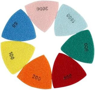 LOZLIN Triangle Diamond Dry Polishing Pads 7PCS 3.5"(90mm) - Sanding Discs for Oscillating Tools | for Granite, Marble, Stone, Concrete | Ideal for Masonry & DIY Projects