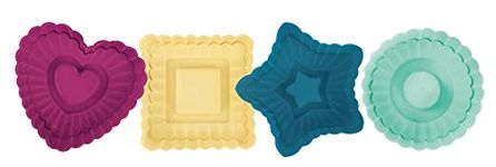 Talisman Designs Plunger Style Thumbprint and Linzer Cookie Cutters, 4 Piece Set