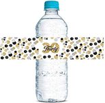 Confetti Polka Dot 30th Birthday or Anniversary Party Waterproof Water Bottle Sticker Wrappers, 20 1.75" x 8.5" Wrap Around Labels by AmandaCreation