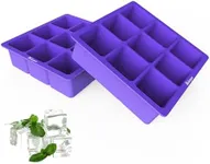 Bakerpan Silicone Ice Cube Tray, Ice Cube Mold for Whiskey, Old Fashioned, Bourbon, Cocktails, Ice Cube Molds, Ice Tray, 1.5 Inch Square Cubes - Set of 2