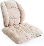 Warm Low Back Lumbar Supports and Nonslip Chair Seat Pads Cushion Pain Relief Back Rest Lumbar Cushion Pillow for Office,Dinning Chair,Car Seats-Beige