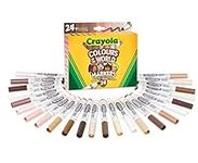 CRAYOLA Colours of the World Washable Markers - Assorted Colours (Pack of 24) | Colours That Represent Skin Tones from Around the World | Ideal for Kids Aged 3+