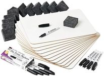 Charles Leonard Dry Erase Board Class Pack - Includes 12 Plain/Lined 2-Sided Boards, 12 Erasers and 12 Black Markers, in a Re-Useable Box (35030)