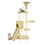 Cat Tree by Cozy Pet - 148cm Large Multi-Level Cat Tower, Heavy Duty Natural Sisal Scratching Posts, Stable Climbing and Activity Centre, Kitten Tree Tower for Indoor Cats | CT06-Lt Beige