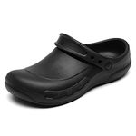 JSWEI Oil Water Resistant Nursing Chef Shoes Kitchen Garden Bathroom Non-Slip Safety Working Shoes for Men Black 8