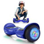 Gyrocopters Hoverboard All Terrain 6.5" Wheels, Speed upto 15km, 300W Powerful Motor, Long Battery Life, No Fall Technology, Bluetooth Speaker, UL 2272 Safety Certified (Blue)