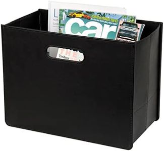 HofferRuffer Leather Magazine Holder Magazine Rack Newspaper Rack Black for the living room