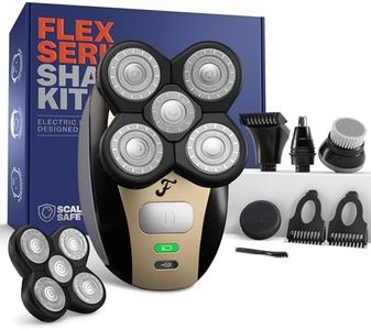 Freebird Electric Head & Body Hair Shaver - Mens Cordless Waterproof Razor with Rotary Blades (FlexSeries, Shaver Kit + One Blade Refill)