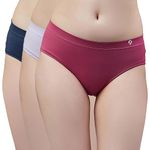 C9 Airwear Seamless Underwear for Women - Pack of 3 (Mid Rise) with Comfortable Tag Free Daily Use Multicolour