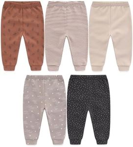 JELYLOVE Unisex Baby Boy Girl Pants Sets Cotton Soft Infants Bottoms Casual 5 Pack 0-12 Month Babies' Leggings