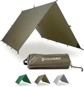 AquaQuest Guide Camping Tarp - Ultralight Tent Cover or Rain Fly - Waterproof Camping Gear Must Haves for Hiking, Hammock, Bivy & Survival, 3 x 2 m Olive Drab