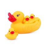 Toyshine Squeezy Chu Chu Ducks, Duck Family, Bath Toy with Sound (Yellow, Set of 3)