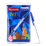 Reynolds 045 Ball Pen SET - 10 BLUE PENS WITH COMFORTABLE GRIP |BLUE BALL PENS FOR WRITING | PEN FOR STUDENTS & OFFICE STATIONERY | 0.7 mm TIP SIZE