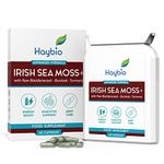 Organic Sea Moss Capsules - Burdock Root, Irish Moss and Bladderwrack Capsules - Immune System, Gut Cleanse & Thyroid Supplement - 60 Irish SeaMoss Pills with All-Natural Sea Moss Powder Dr Sebi