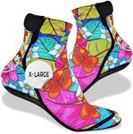 CallaSports Neoprene Beach Socks - Water and Sand Socks for Men and Women (X-Large, Hawaiian Flowers)