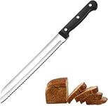 Pleafind Bread Knife, Sharp Bread Knife Serrated Edge, Stainless Steel Bread Knife with Ergonomic Handle and 20 cm Long Blade, Knife Ideal for Cutting Bread, Tomatoes, Hard-shelled Fruit