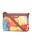 ZOUK Abstract Amaze Printed Vegan Leather Multicolor Harmony Sling Bag With Adjustable Strap For Women's Girls