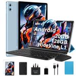 2024 Newest Tablet 10 Inch Android 14, 20GB RAM+128GB ROM (TF 1TB), Octa Core, 5G+WiFi 6 | Widevine L1 | 6000mAh | Bluetooth 5.0 | GMS | Type-C | 5+8MP | Widgets| Tablet with Keyboard & Mouse - Blue