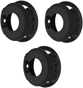 TenCloud intended for Garmin Fenix 5S/Plus Watch 42mm Silicone Watch Cases Screen Guards (Black-3 Packs)