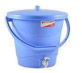 ACTIONWARE Plastic Water Dispenser Jar Matka with Tap - (Blue, Unbreakable, 20L)