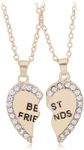 ShiQiao Spl BFF Gifts for Girls Best Friend Matching Necklace for Bestie Birthday Gifts for BFF Friendship Gifts for Women Half Heart Necklaces 2 Pcs