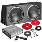 BELVA BPKG210v2 1000W Dual 10" Car Subwoofer with Ported Enclosure, Monoblock Amplifier, Wiring Kit and Remote Bass Knob