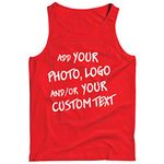 lepni.me Men's Tank Top Make Your Own Personalised Design with Favorite Photo or Custom Text (XXL Red Multi Color)