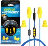 Plugfones Guardian Plus in-Ear Earplug Earbud Hybrid - Noise Reduction in-Ear Headphones with Noise Isolating Mic and Controls (Yellow & Blue)