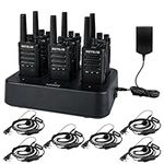 Retevis RT668B Walkie Talkies, with Six-Way Charger, PMR446 2 Way Radio, 16 Channels, USB-C, Rechargeable, for Security, Restaurant, Warehouse (Black, 6Pcs)