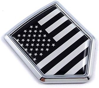 Pegatina 3D con emblema de la bandera estadounidense de Estados Unidos, color negro