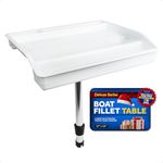 Five Oceans Boat Cutting Board, Fish Cleaning Table - Deluxe Fillet Table for Boat w/Rod Holder Mount. Includes holder slot for boat knife and pliers, 3 Deep Trays, and Draining Hole - FO4298