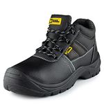 Black Hammer Safety Boots Steel Toe Cap Mens Oil & Slip Resistant S3 SRC Work Shoes 1471 (9 UK)