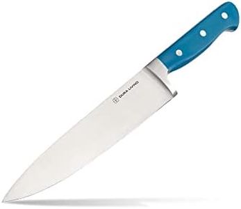 DURA LIVING 8 Inch Professional Chef Knife – High Carbon Stainless Steel, Razor-Sharp, Versatile Cooking & Cutting Kitchen Knife, Ergonomic Handle, Sleek Royal Blue Design