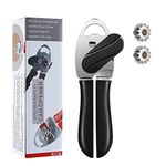 Can Opener Manual Tin Opener for Seniors with Arthritis, Handheld Can Opener Safe Cut Smooth Edge with Ergonomic Grip Large Turn Knob (Black)