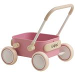 Kidpop PULA Push & Pull Walker Wagon，Baby Walker with Wheels,Toddler balance Wagon for First Learner Baby Boys/Girls Toys,7 months–3 years Year Old Birthday Gifts (Pink)